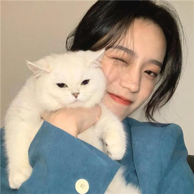 蓝色系超美女生微信头像