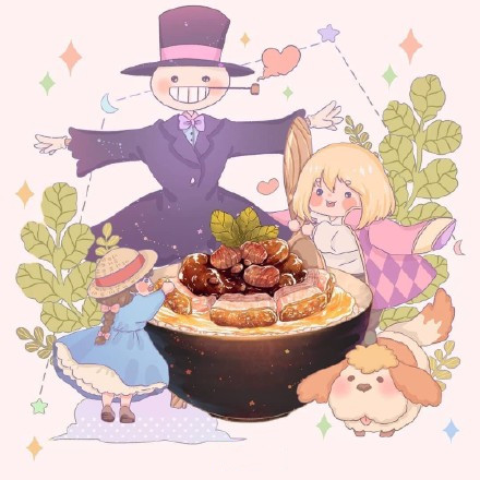 治愈系宫崎骏系列作品手绘插画微信素材图片