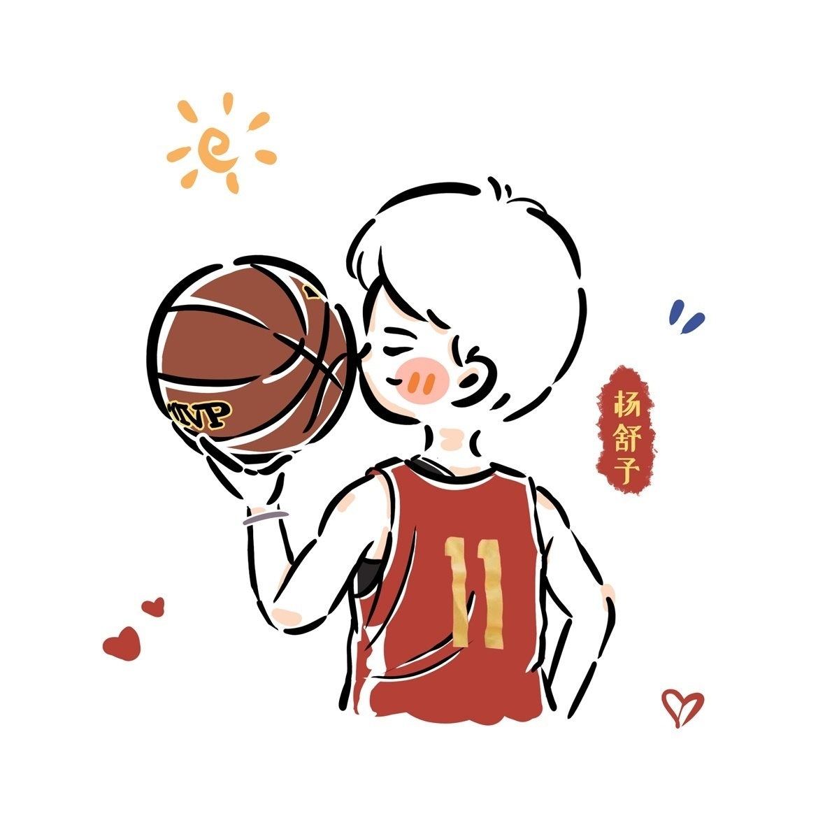 手绘运动健儿们微信头像