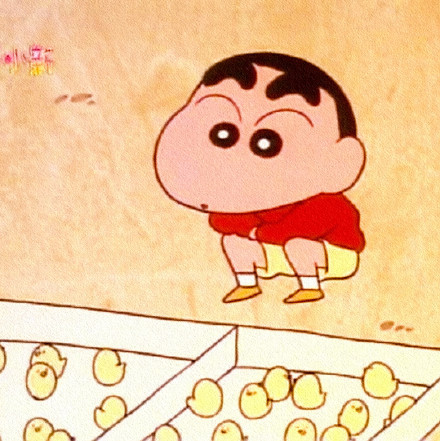 蜡笔小新与小鸡玩的微信头像