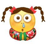 扎着小辫子穿着花棉袄的黄脸微信表情包