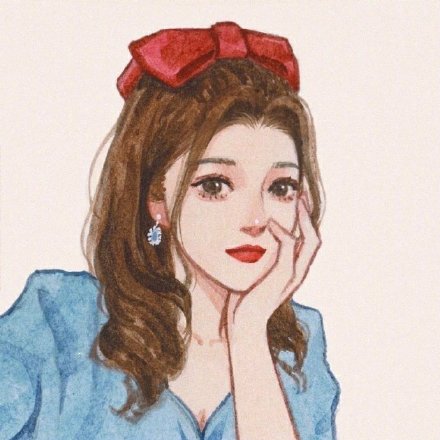 手绘气质美女微信头像