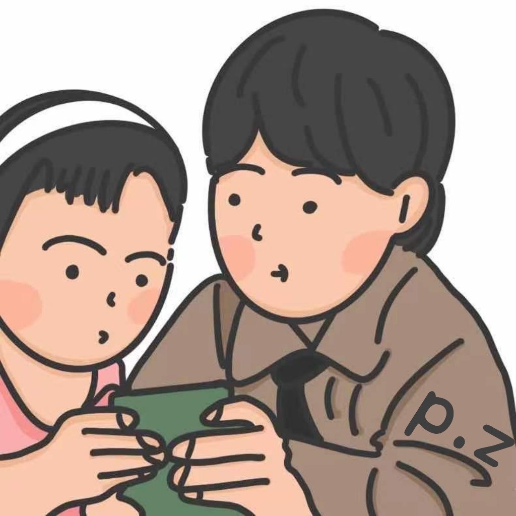 手绘好看的情侣微信头像