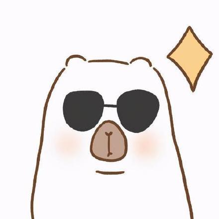 手绘卡通北极熊抓鱼可爱微信头像