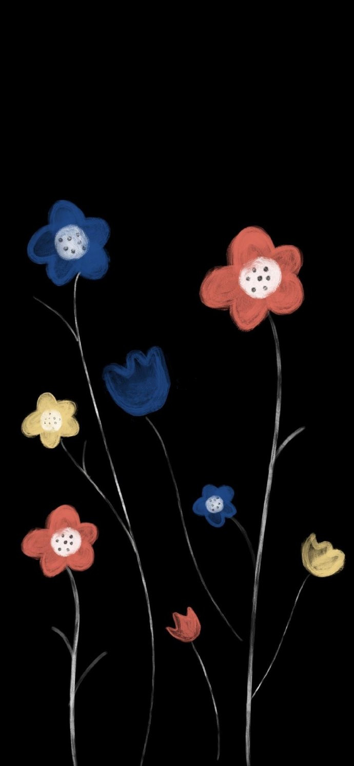 黑色的可爱画风微信聊天背景图