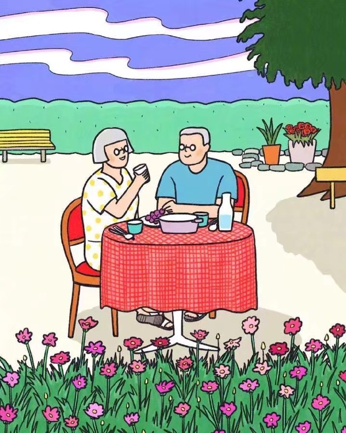 幸福甜蜜浪漫的插画微信聊天背景图