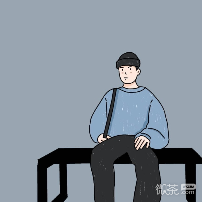 插画版简约男生微信头像