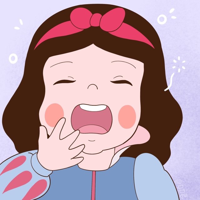 胖胖的迪士尼公主们打哈欠微信头像
