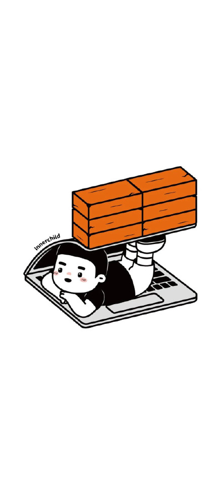 手绘打工人专用的手机壁纸