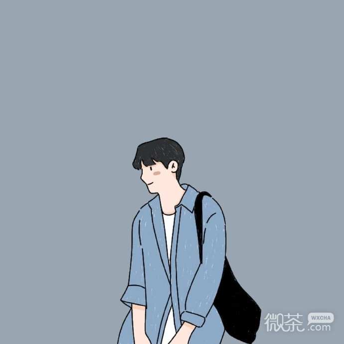 插画版简约男生微信头像