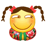 扎着小辫子穿着花棉袄的黄脸微信表情包
