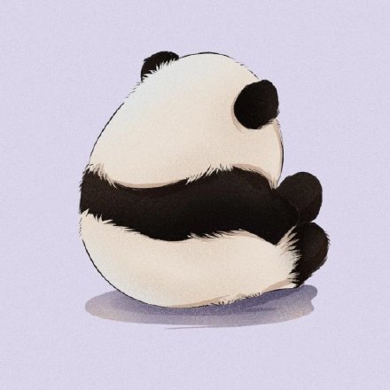 手绘超可爱的熊猫微信头像