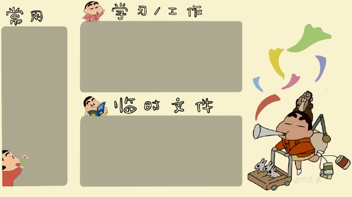 蜡笔小新版的电脑分区壁纸