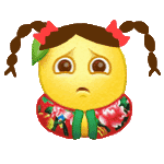 扎着小辫子穿着花棉袄的黄脸微信表情包