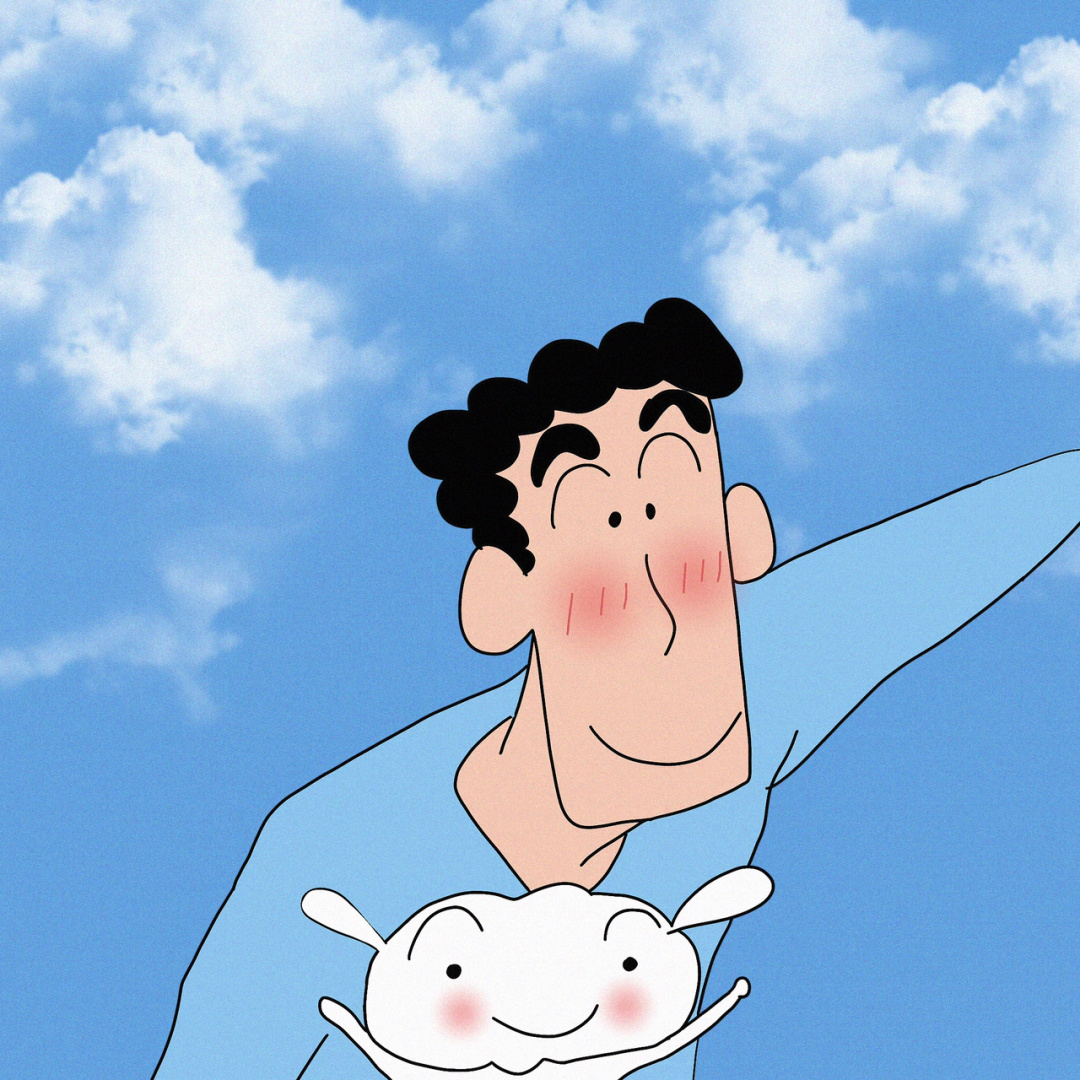 蓝天白云背景图蜡笔小新可爱微信头像