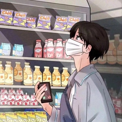 便利店动漫情侣微信头像