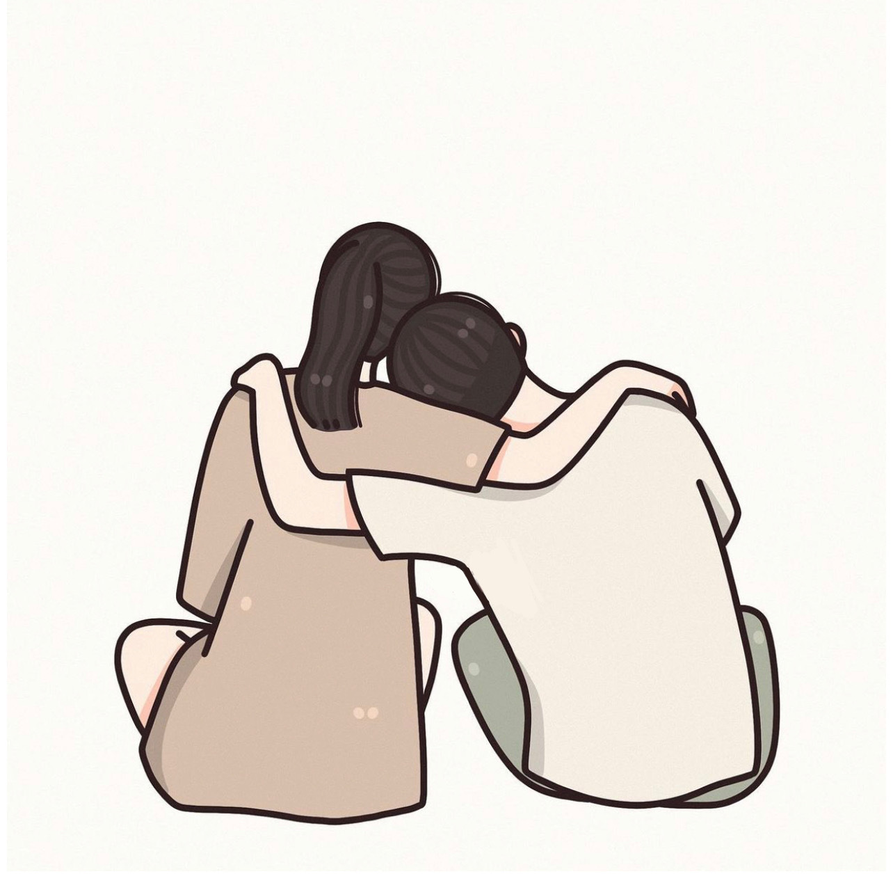 手绘简约且实用情侣微信头像