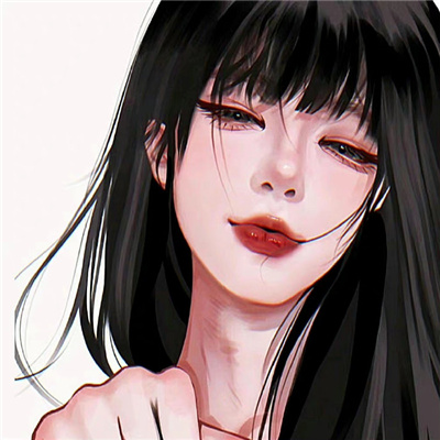 酷酷黑色帅气手绘女头