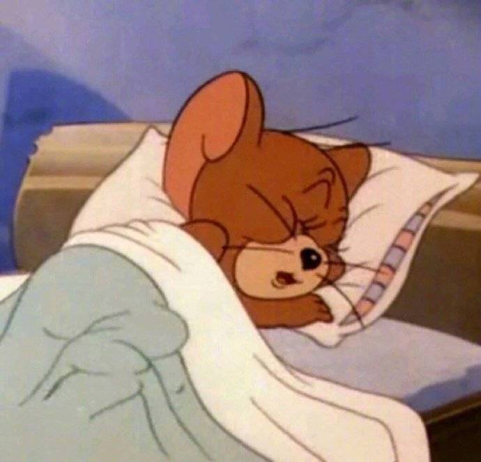 猫和老鼠睡觉睡到自然醒的微信头像