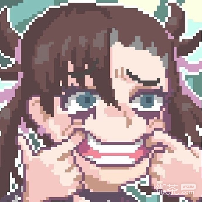 一组像素风格插画姐妹微信头像