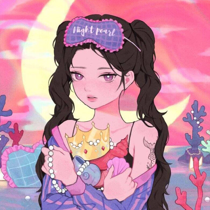 少女插画个性微信头像