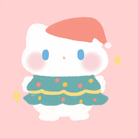 手绘可爱圣诞卡通情侣微信头像