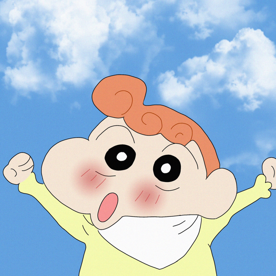 蓝天白云背景图蜡笔小新可爱微信头像