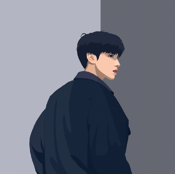 超美插画一对情侣微信头像