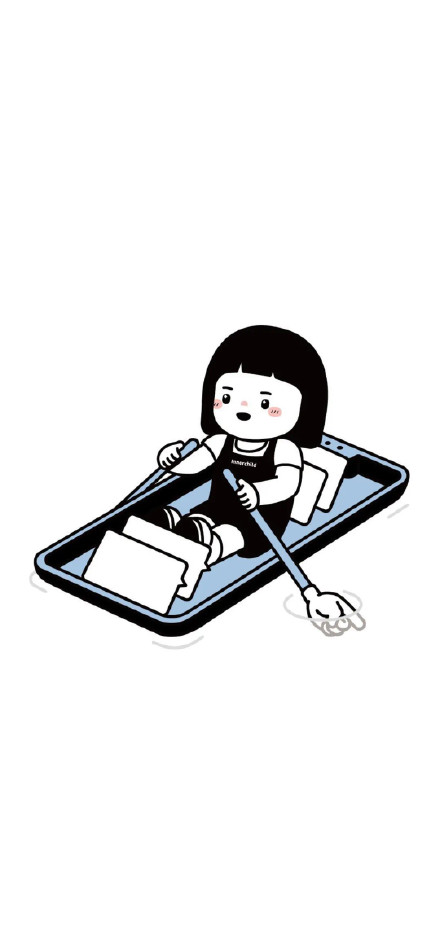 手绘打工人专用的手机壁纸
