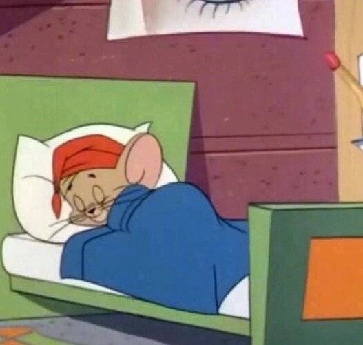 猫和老鼠睡觉睡到自然醒的微信头像