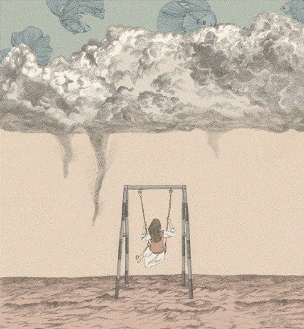 超美的插画微信朋友圈配图