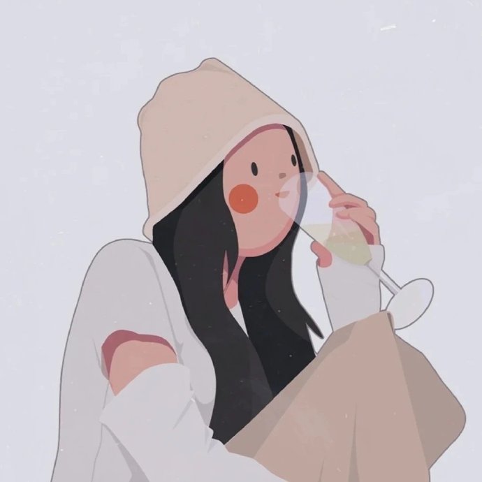简单少女风插画微信头像