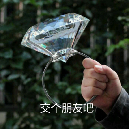 拿个大钻戒交朋友的搞笑微信表情包