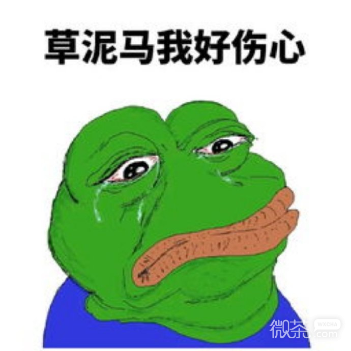 悲伤青蛙头文字微信表情包