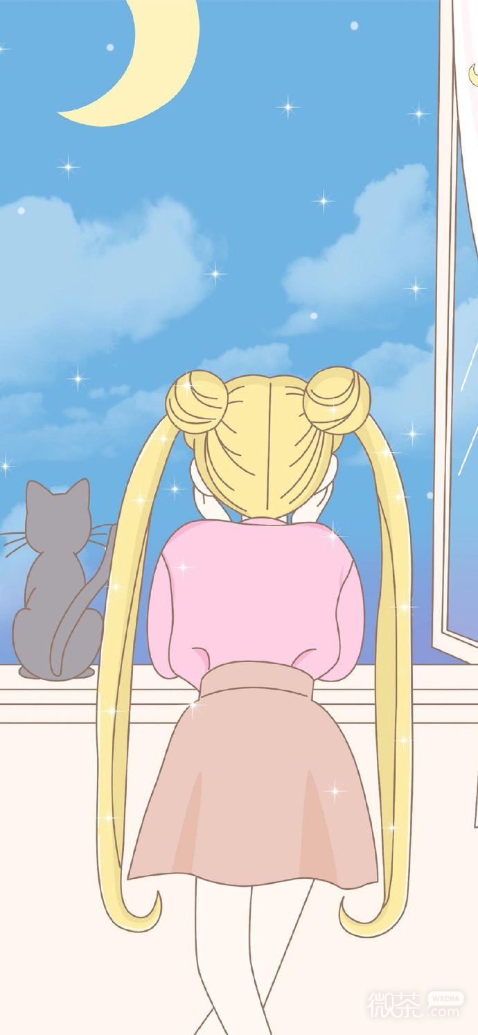美少女战士手绘壁纸微信素材图片