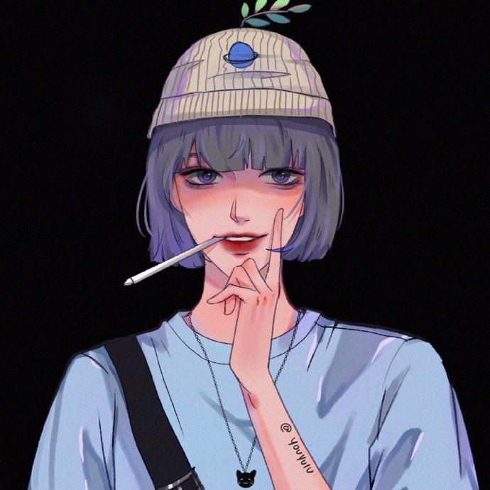 酷酷的二次元女生微信头像