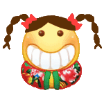 扎着小辫子穿着花棉袄的黄脸微信表情包