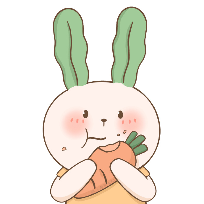 卡通兔兔喜爱胡萝卜微信头像