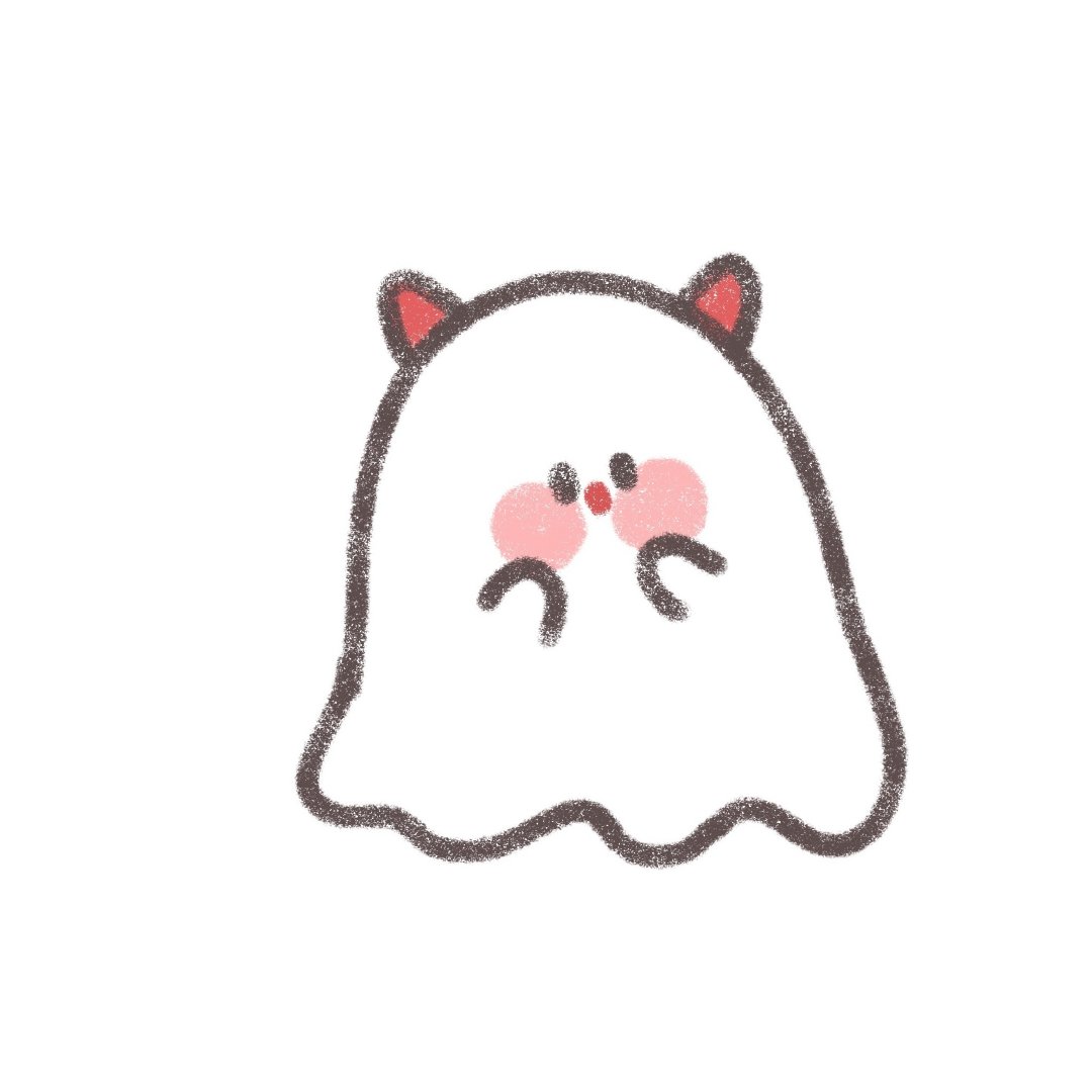 手绘超可爱的小幽灵微信头像