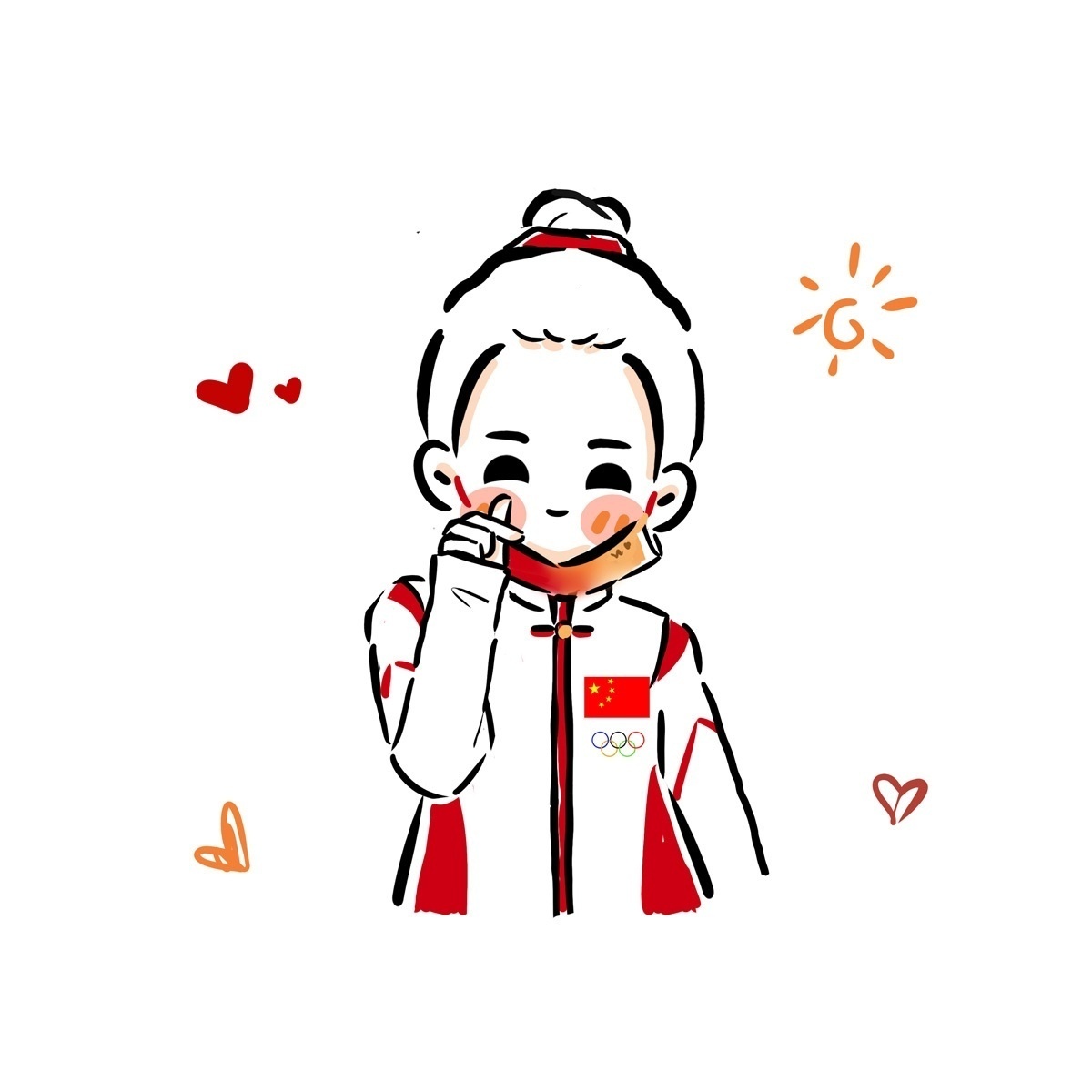 手绘运动健儿们微信头像