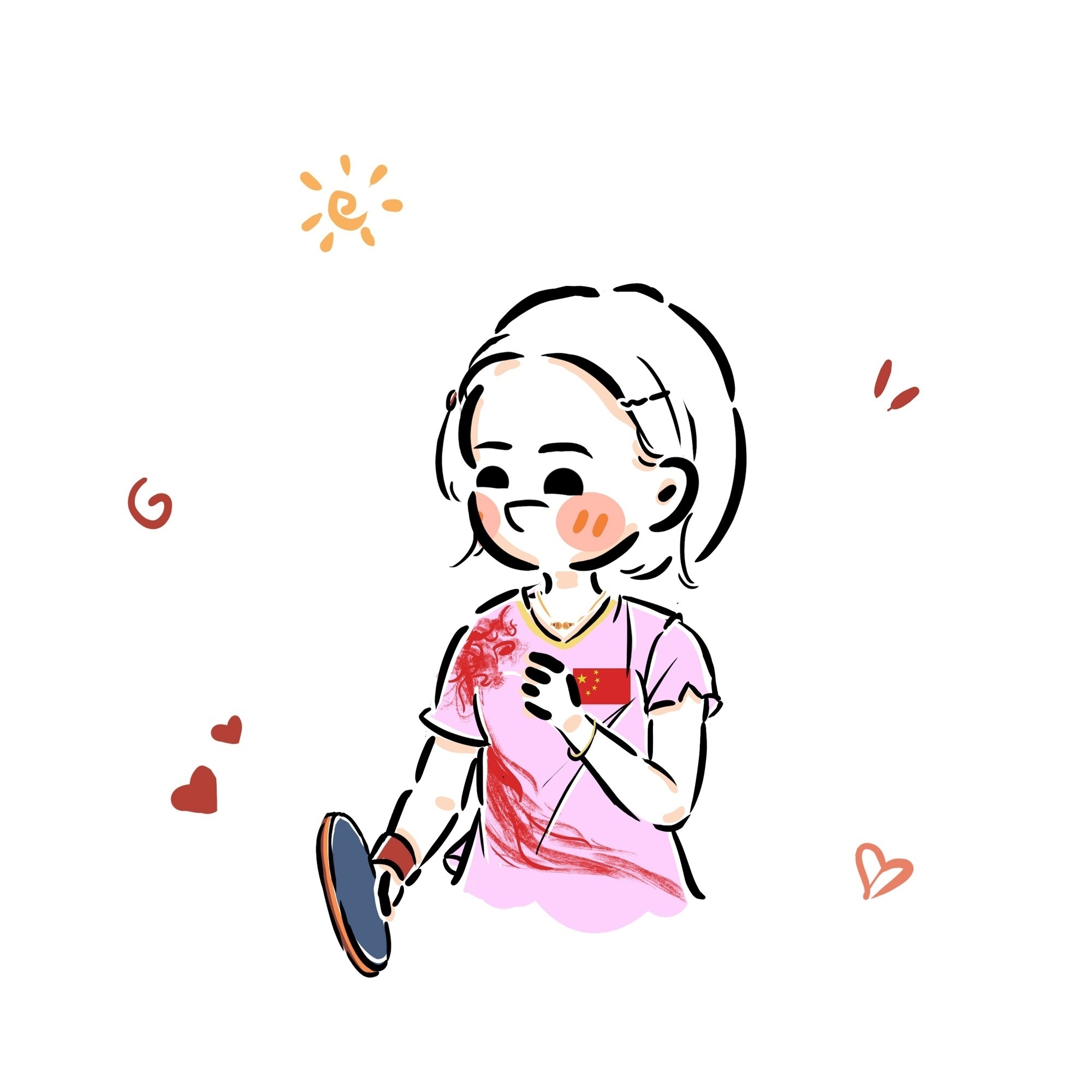 手绘运动健儿们微信头像