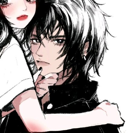 手绘超级好看的情侣微信头像