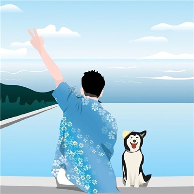 梦幻的插画风情侣微信头像