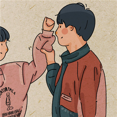 最新版甜蜜的插画风情侣微信头像