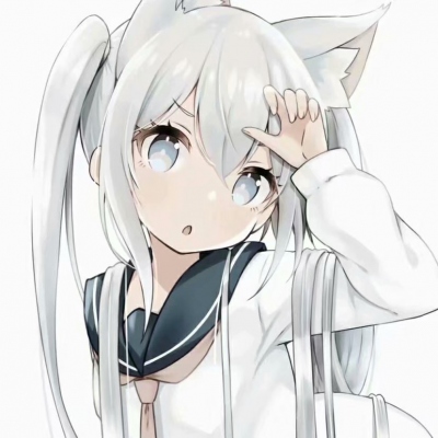 白色系可爱动漫女生微信头像