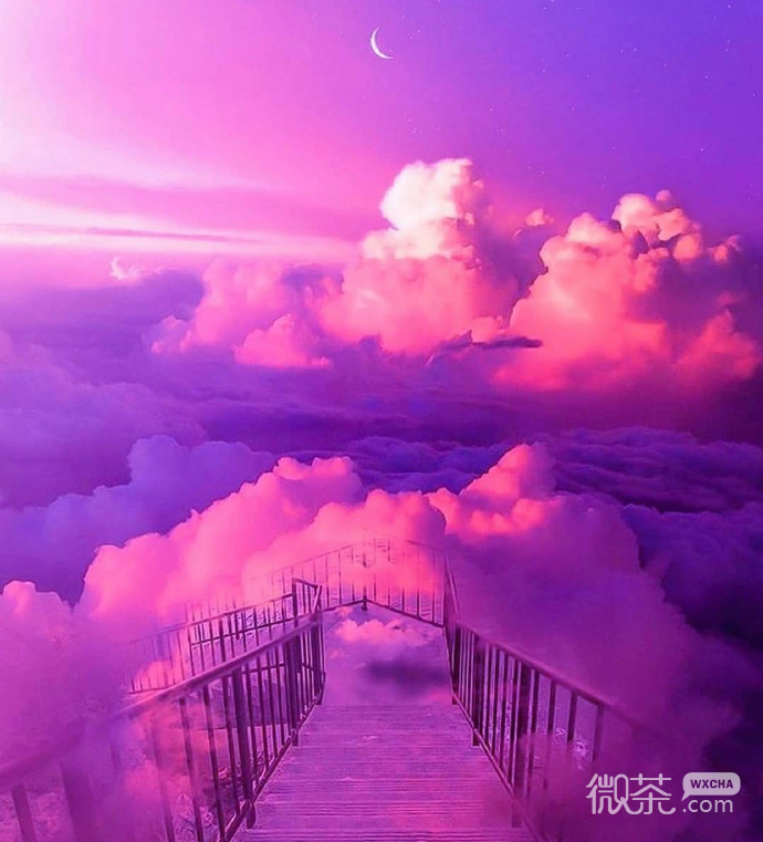 梦幻的暖色的微信聊天背景图