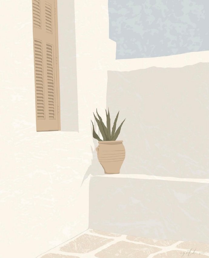 艺术气息的插画微信聊天背景图