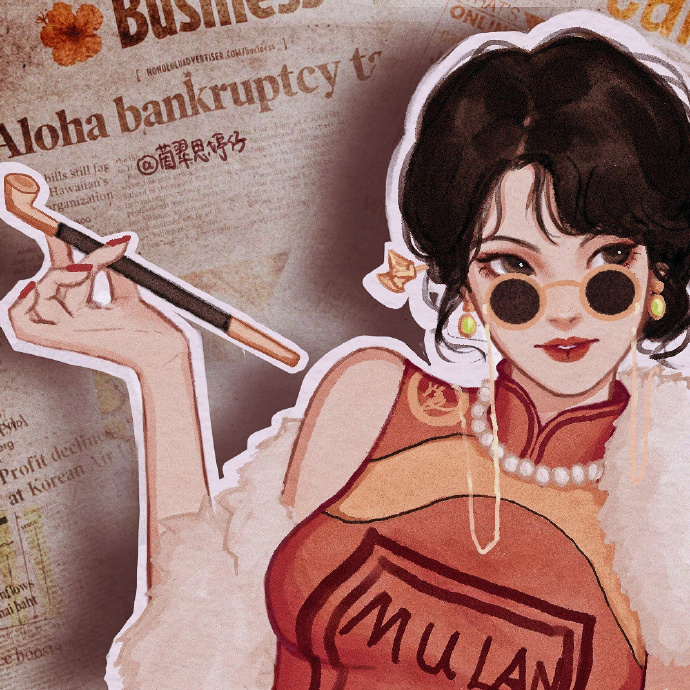 酷酷的迪士尼公主手绘微信头像