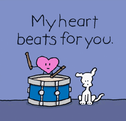 卡通狗追求爱的朋友圈背景图