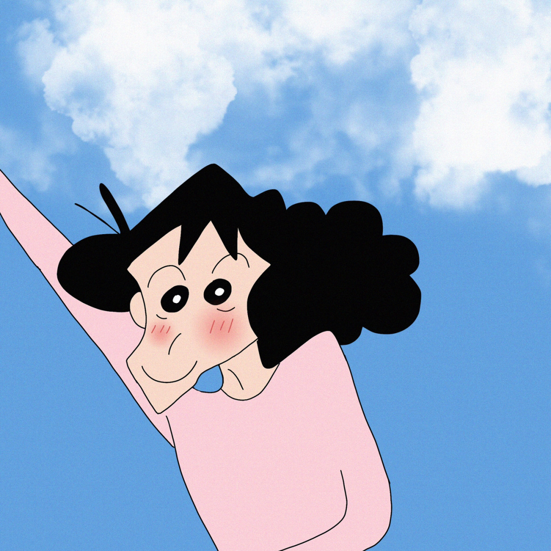 蓝天白云背景图蜡笔小新可爱微信头像